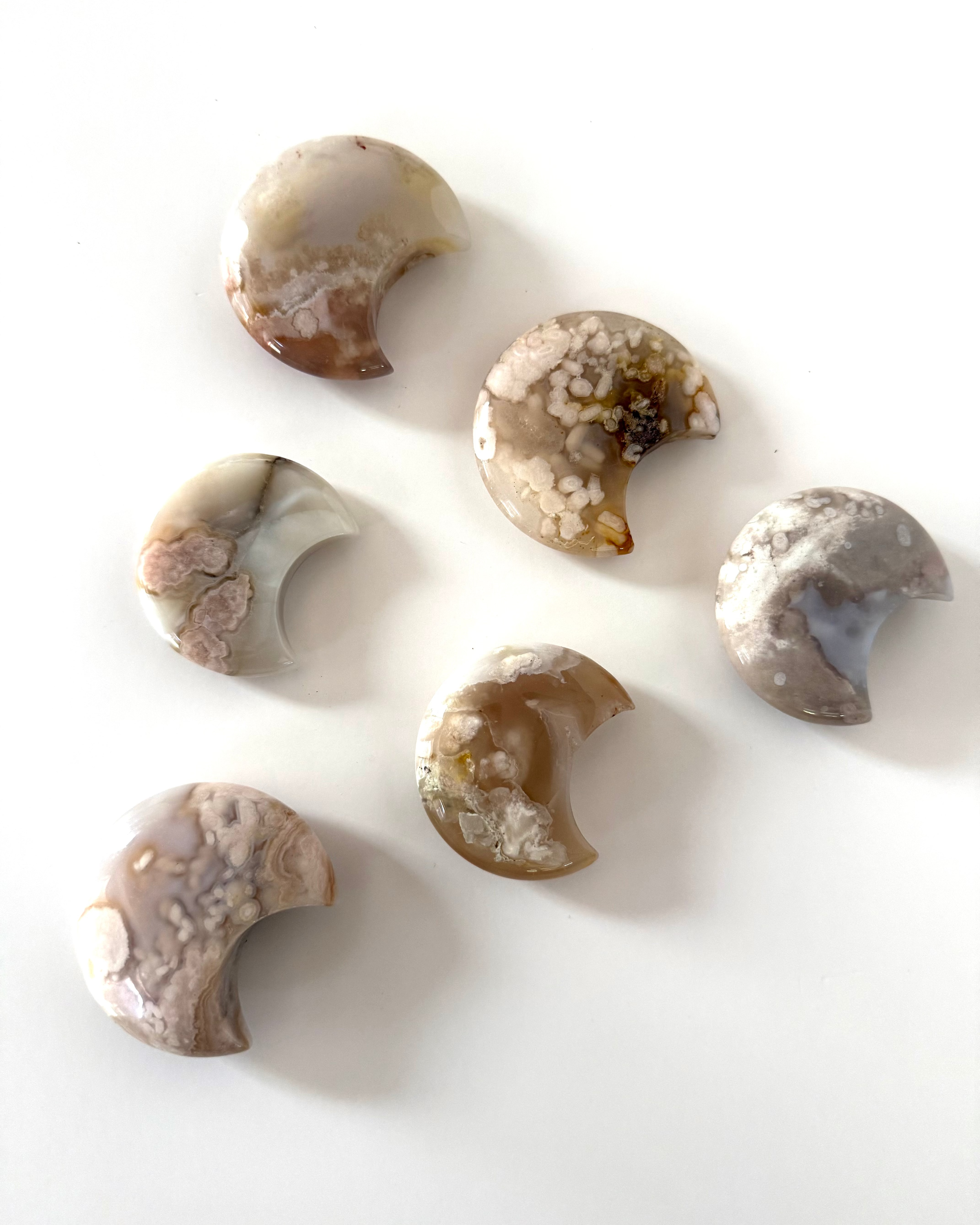 Flower Agate Crystal Moon