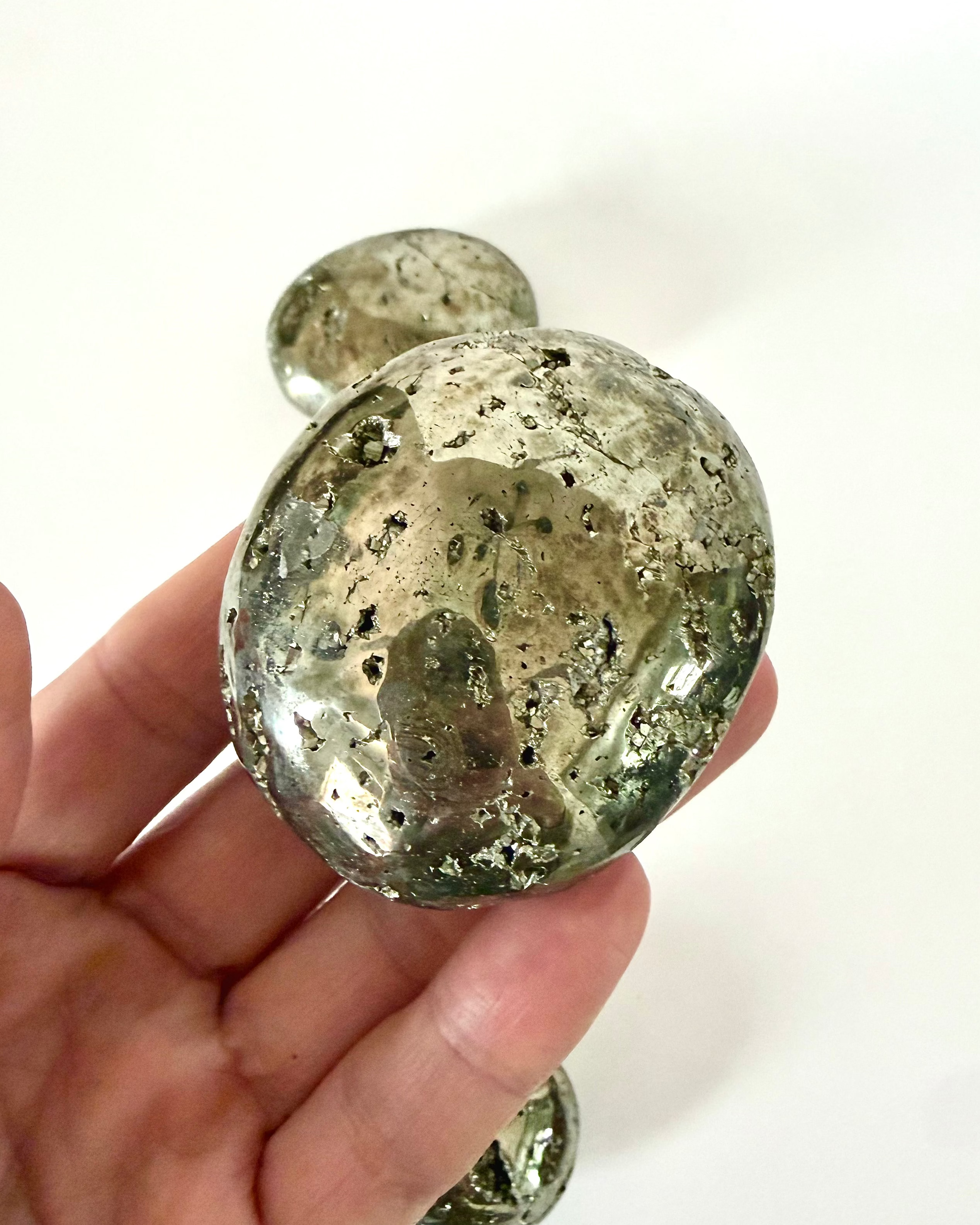 Natural Pyrite Palm Stone