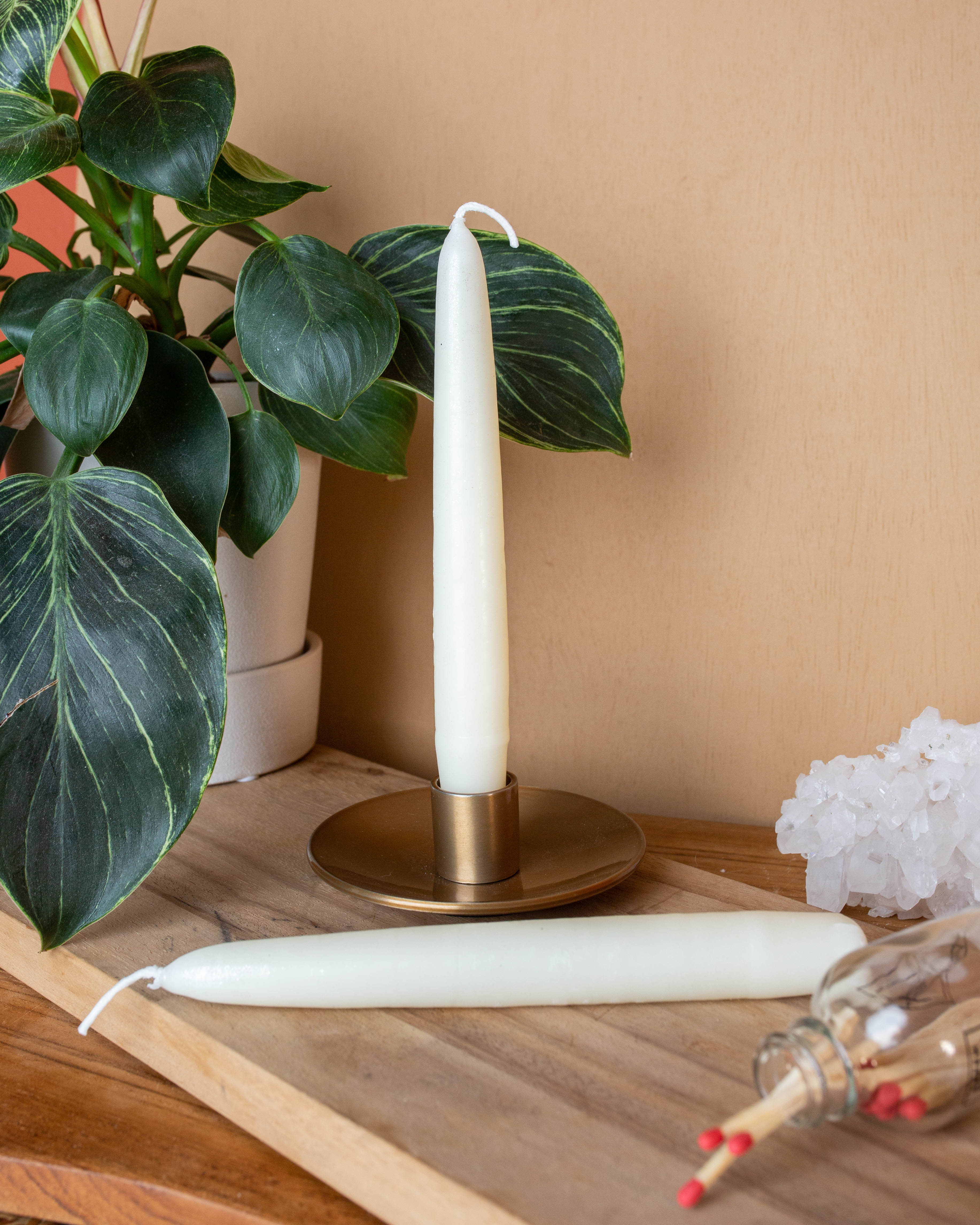 White Taper Candle Duo