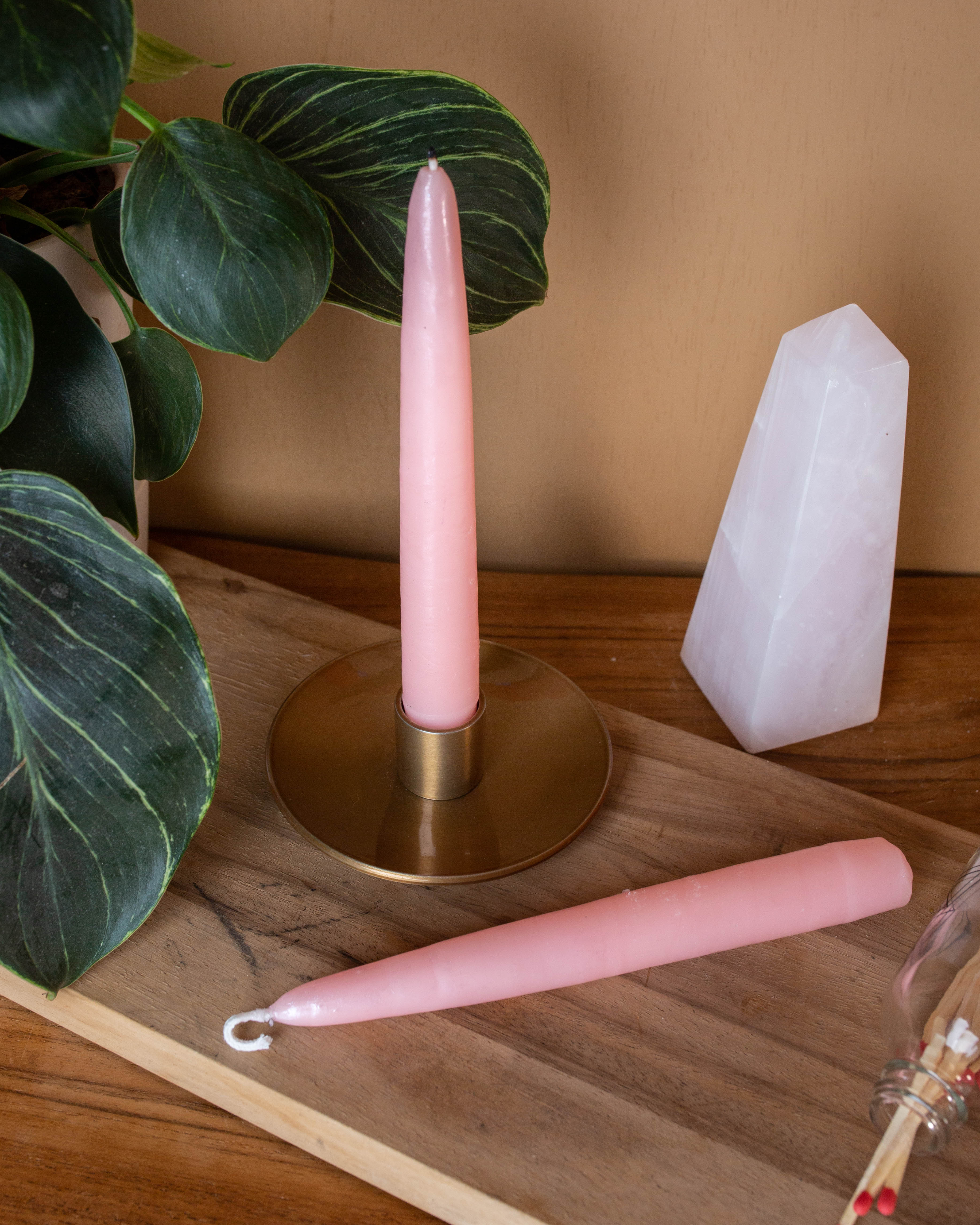 Pink Taper Candle Duo