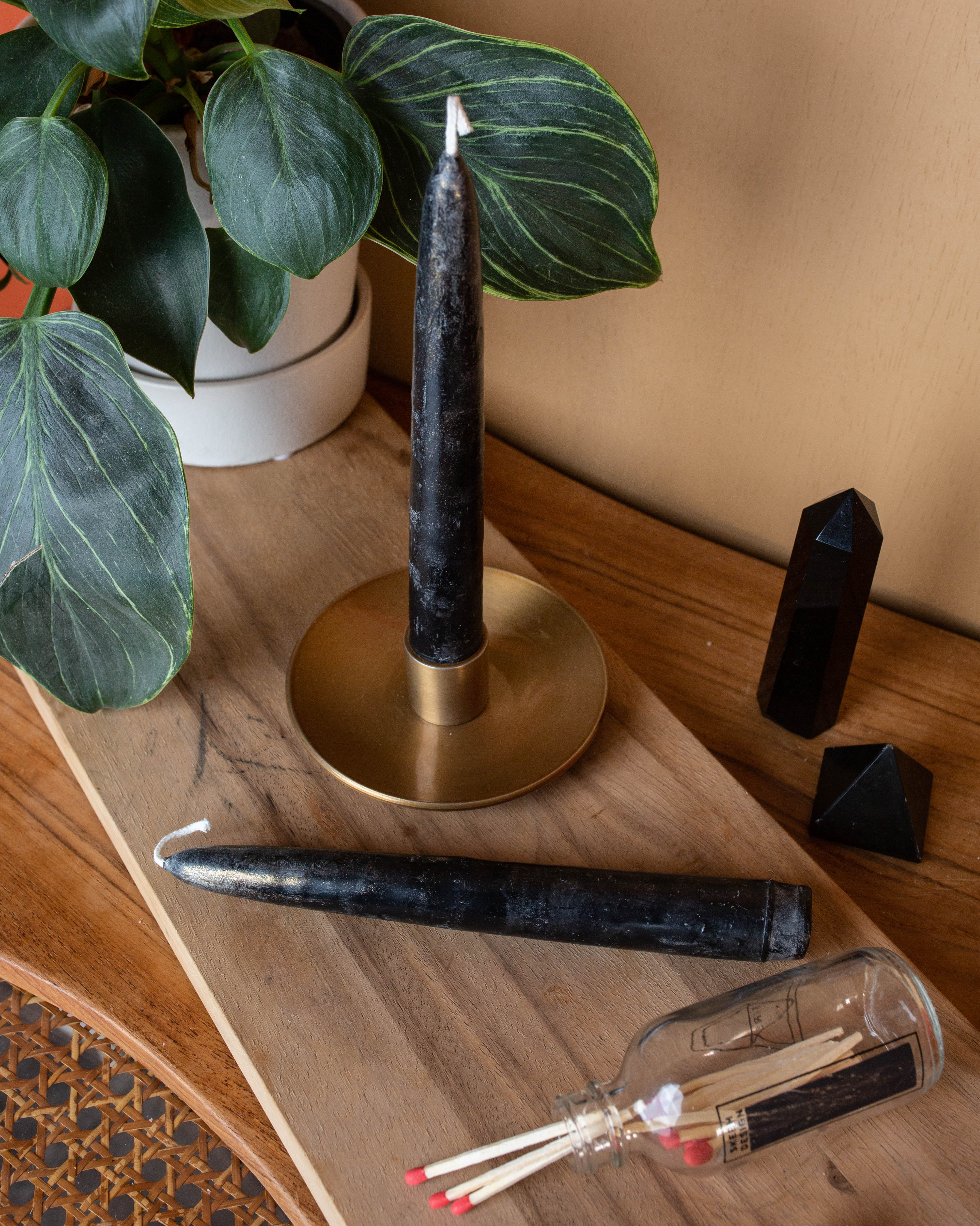 Black Taper Candle Duo