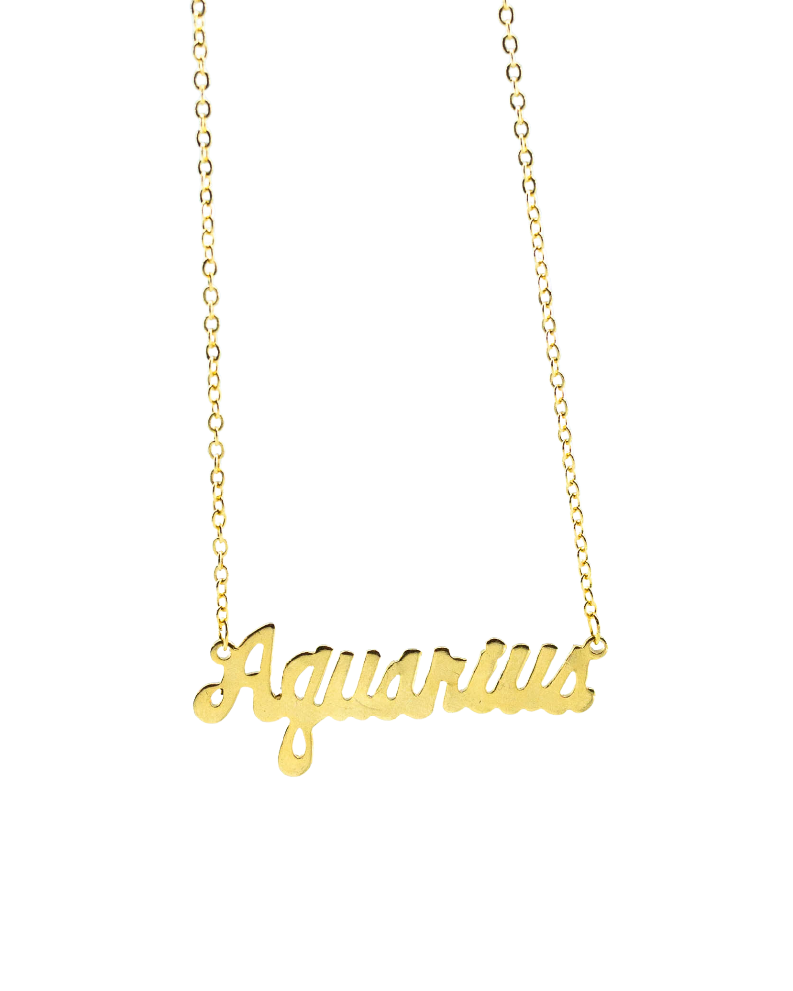 Aquarius Zodiac Nameplate Necklace