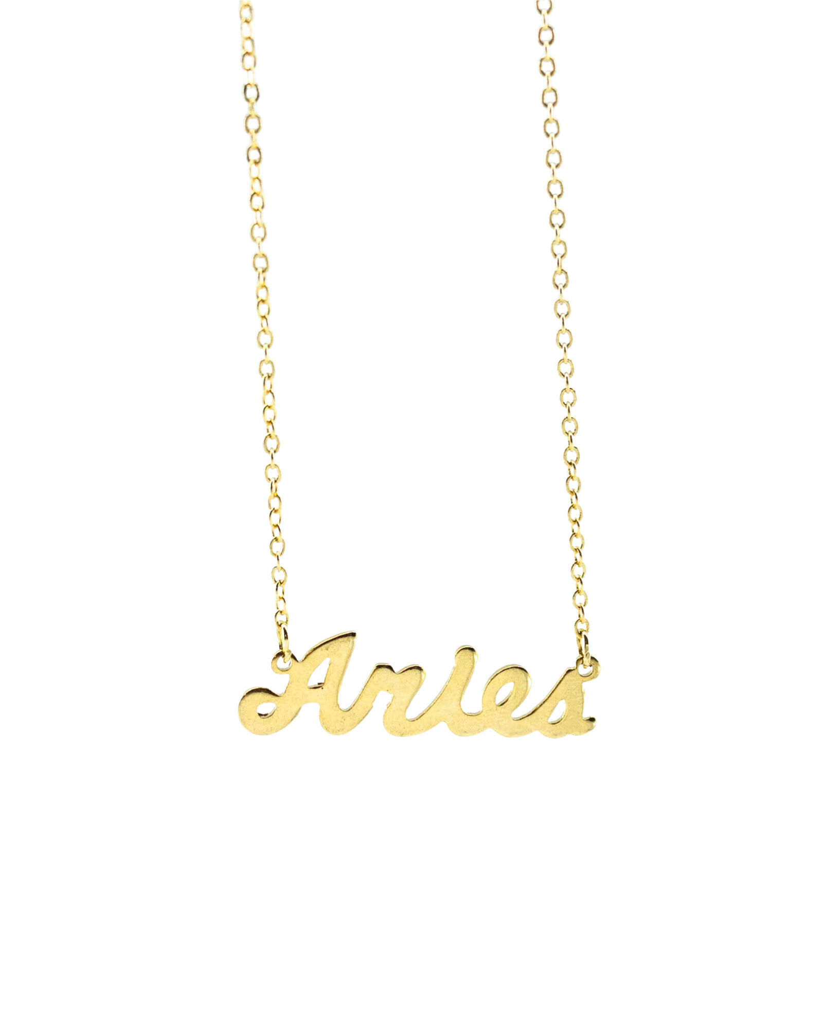 Aries Zodiac Nameplate Necklace