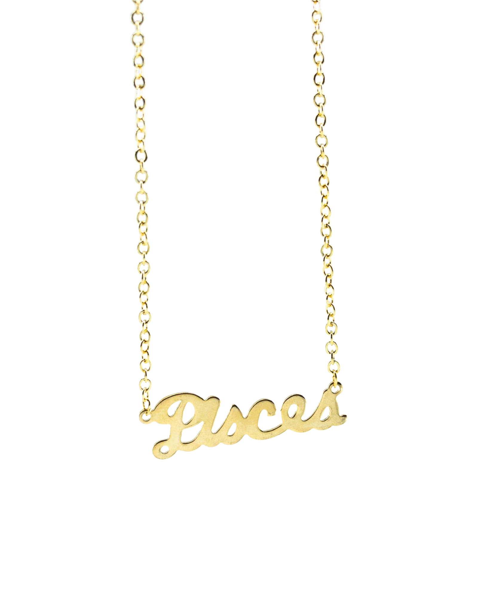 Pisces Zodiac Nameplate Necklace